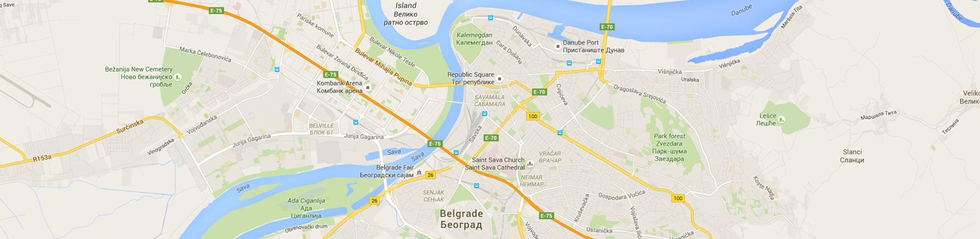 Map of Belgrade